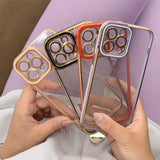 Fashion Case til iPhone 12 Pro Max Gold Frame Gel Cover Red