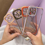 Fashion Case til iPhone 13 Pro Max Gold Frame Gel Cover Red