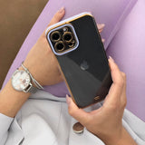 Fashion Case Case for Samsung Galaxy A12 5G Gold Frame Gel Cover Rød