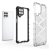 Honeycomb case pansret cover med en gel ramme til Samsung Galaxy M53 5G gennemsigtig