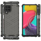 Honeycomb case pansret cover med en gel ramme til Samsung Galaxy M53 5G sort