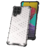 Honeycomb case pansret cover med en gel ramme til Samsung Galaxy M53 5G sort