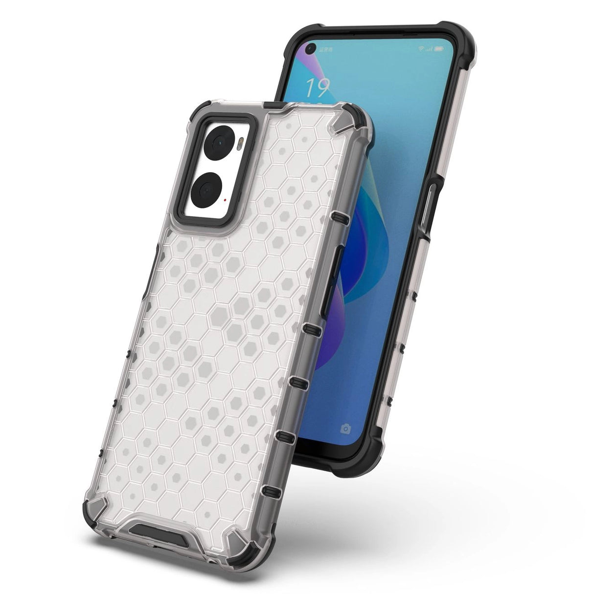Honeycomb case armored cover with gel frame Oppo A76 / Oppo A36 / Realme 9i transparent