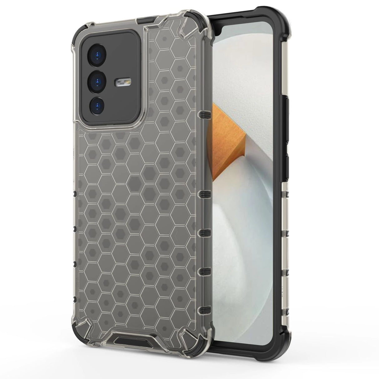 Honeycomb case pansret cover med en gel ramme Vivo V23 5G sort