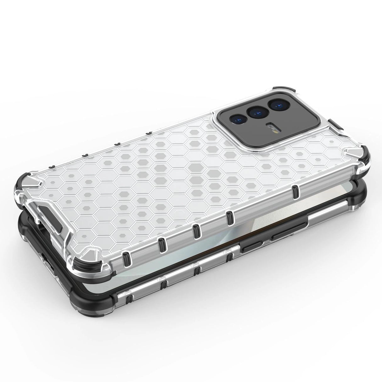 Honeycomb case pansret cover med en gel ramme til Vivo V23 5G gennemsigtig