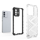 Honeycomb case pansret cover med en gel ramme til Vivo V23 5G gennemsigtig