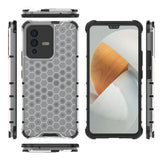 Honeycomb case pansret cover med en gel ramme til Vivo V23 5G gennemsigtig