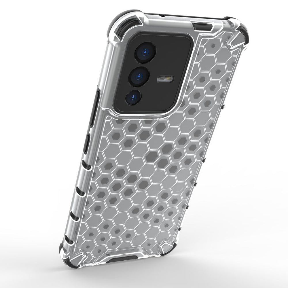 Honeycomb case pansret cover med en gel ramme til Vivo V23 5G gennemsigtig