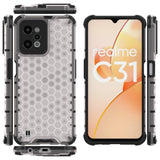 Honeycomb case pansret cover med en gel ramme Realme C31 gennemsigtig