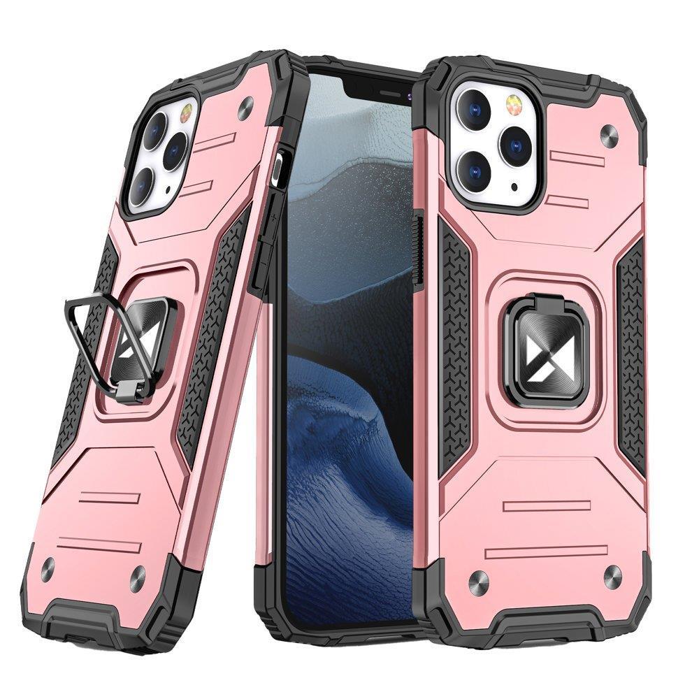 Wozinsky Ring Armor iPhone 14 Pro case pansret cover magnetisk holder ring guld