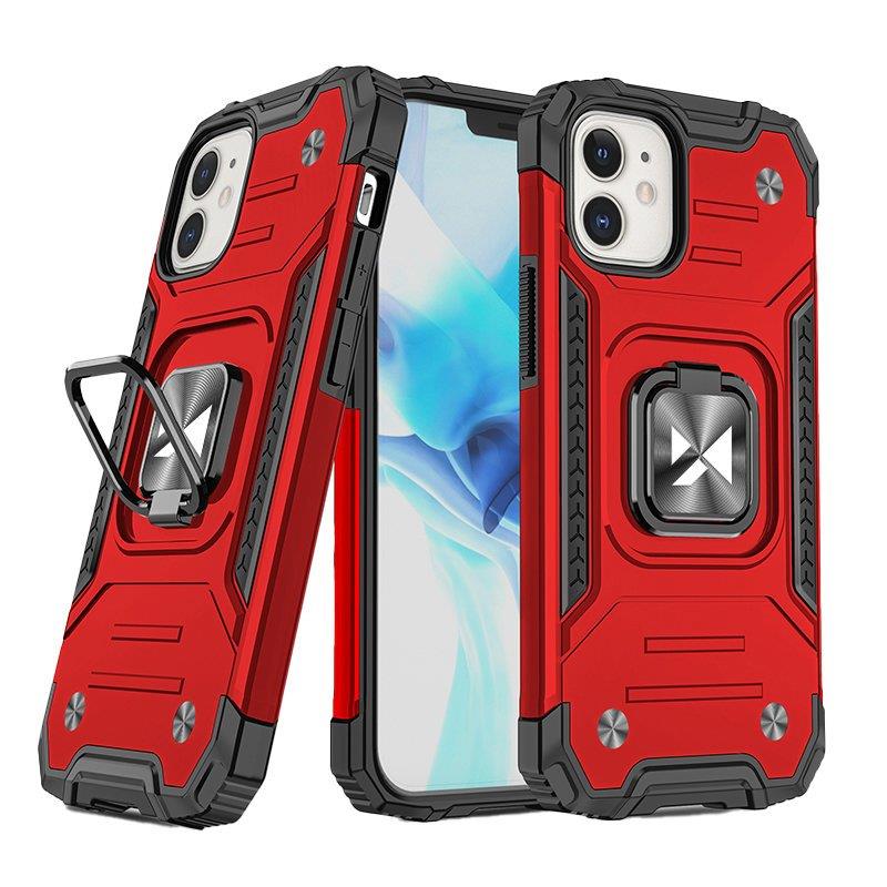 Wozinsky Ring Armor case til iPhone 14 Plus pansret cover magnetisk holder ring rød