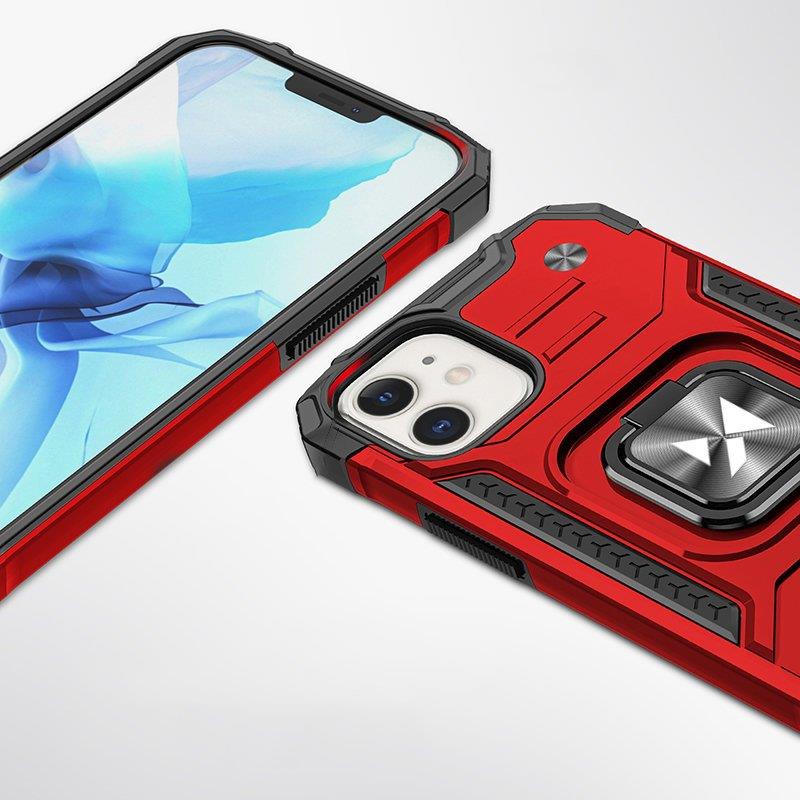 Wozinsky Ring Armor case til iPhone 14 Plus pansret cover magnetisk holder ring rød