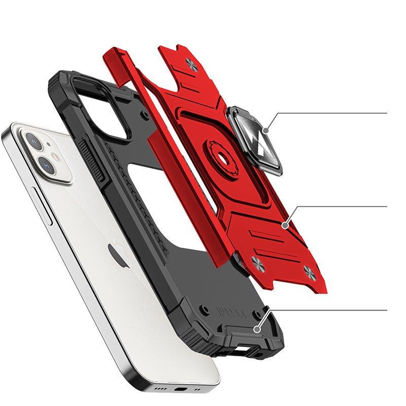 Wozinsky Ring Armor case til iPhone 14 Plus pansret cover magnetisk holder ring rød