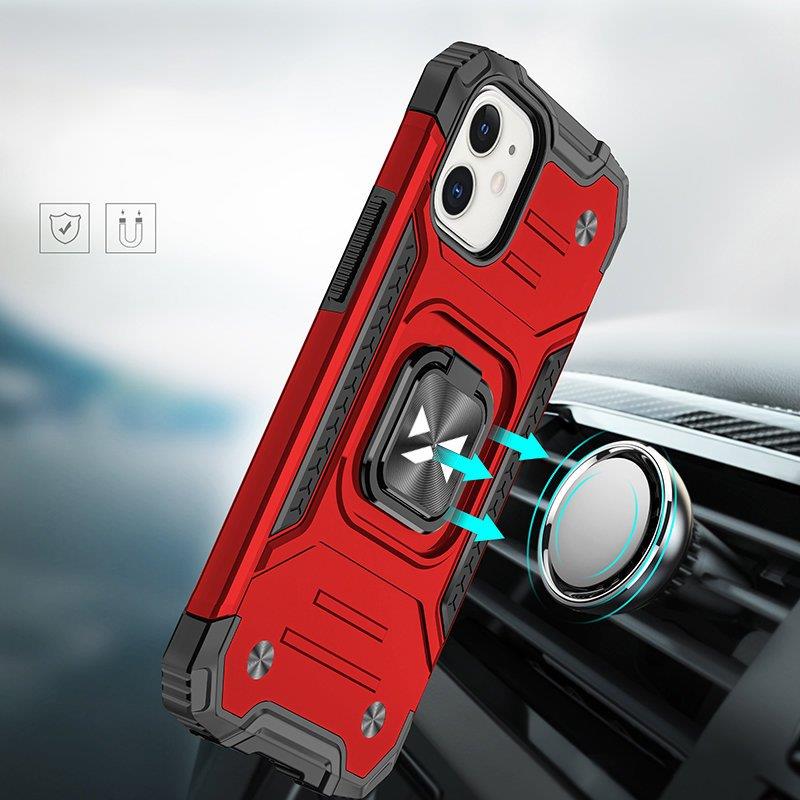Wozinsky Ring Armor case til iPhone 14 Plus pansret cover magnetisk holder ring rød