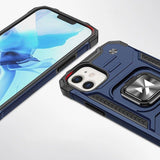 Wozinsky Ring Armor case til iPhone 14 Plus pansret cover magnetisk holder ring blå