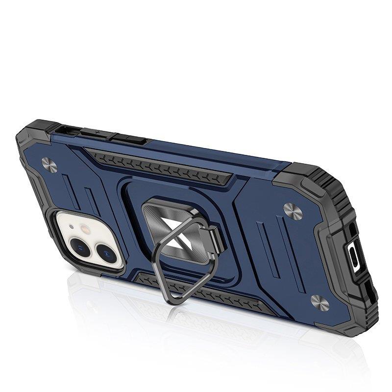 Wozinsky Ring Armor case til iPhone 14 Plus pansret cover magnetisk holder ring blå