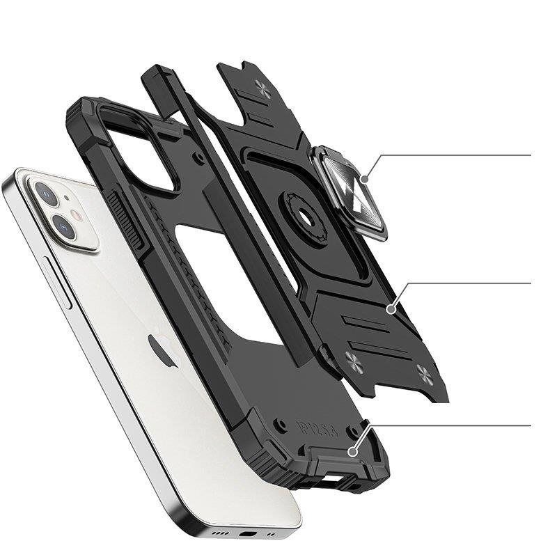 Wozinsky Ring Armor iPhone 14 Plus Hybrid Armored Case + Magnetisk Holder Sort