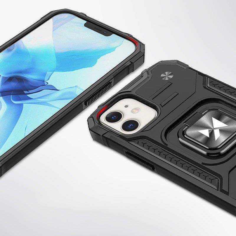 Wozinsky Ring Armor iPhone 14 Plus Hybrid Armored Case + Magnetisk Holder Sort
