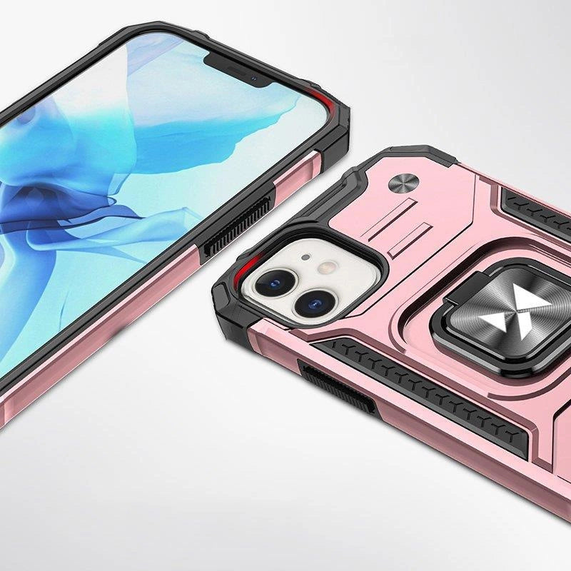 Wozinsky Ring Armor case til iPhone 14 pansret dække magnetisk holder guldring