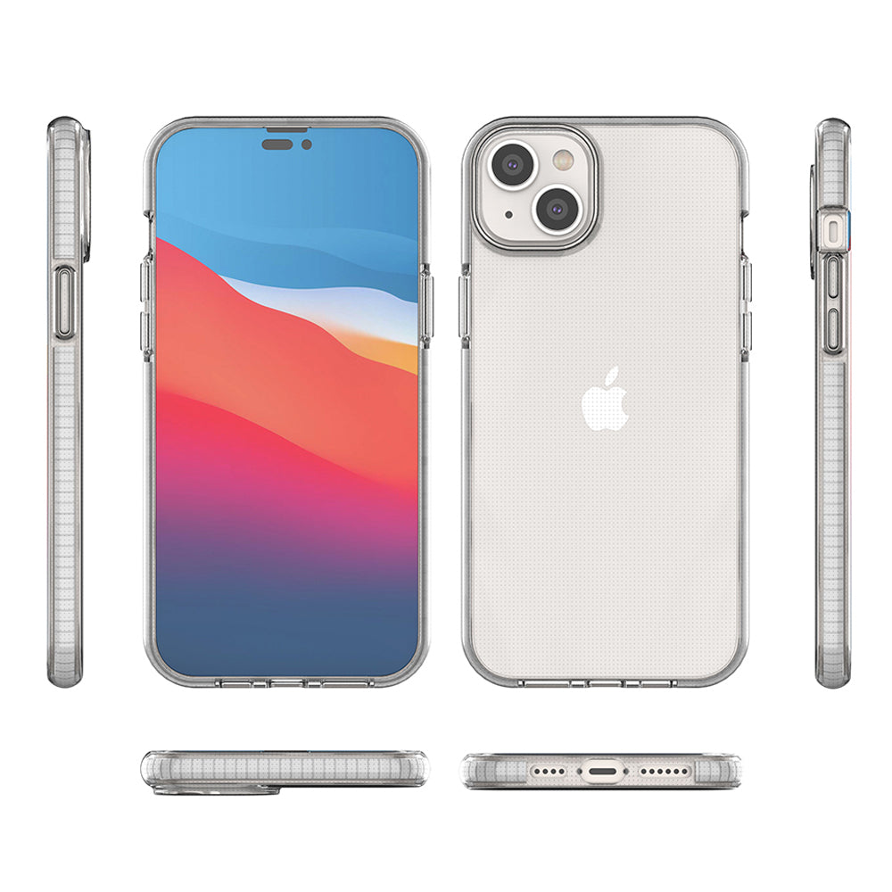 Spring Case til iPhone 14 Plus silikonhylster med en sort ramme