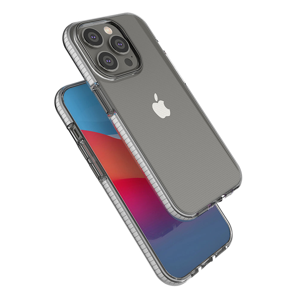 Spring Case til iPhone 14 Pro silikonhylster med lysblå ramme