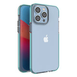 Spring Case til iPhone 14 Pro Max silikone dækning med lysblå ramme