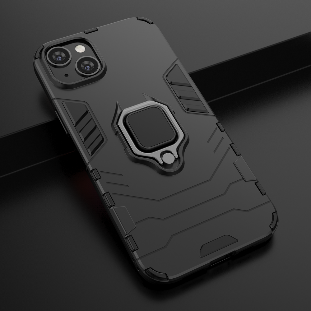 Ring Armor case til iPhone 14 Pro Max pansret cover magnetisk holder ring sort