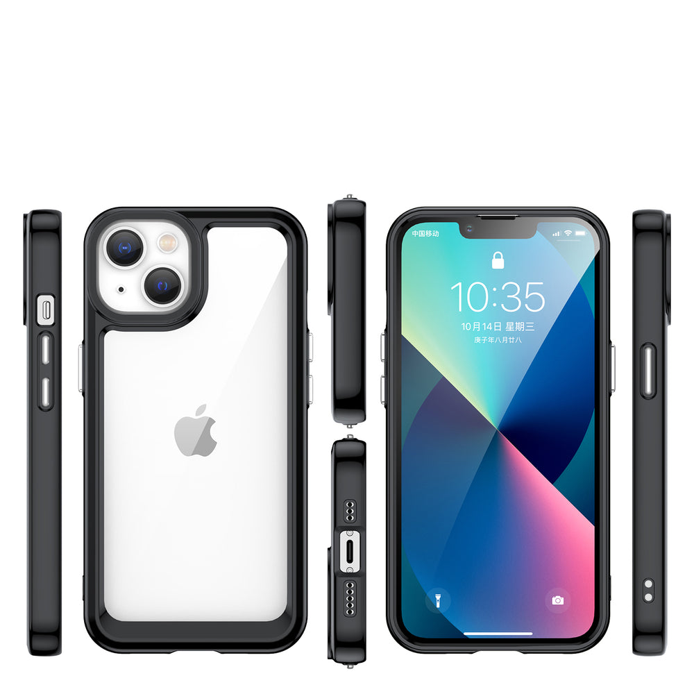 Outer Space Case iPhone 14 Plus hardcover med en gel ramme sort
