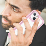 Outer Space Case iPhone 14 Plus hardcover med en gel ramme pink