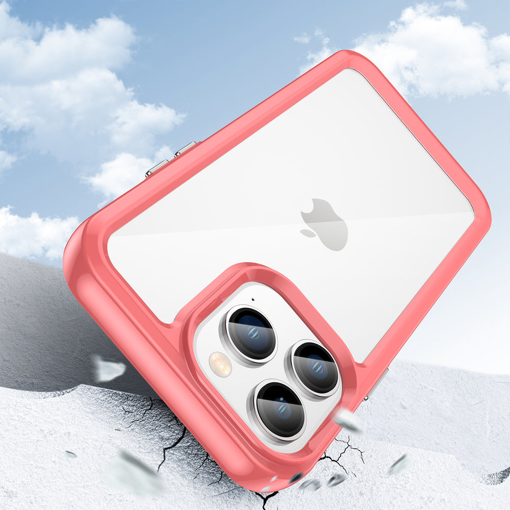Outer Space Case iPhone 14 Pro Max hardcover med en gel ramme rød