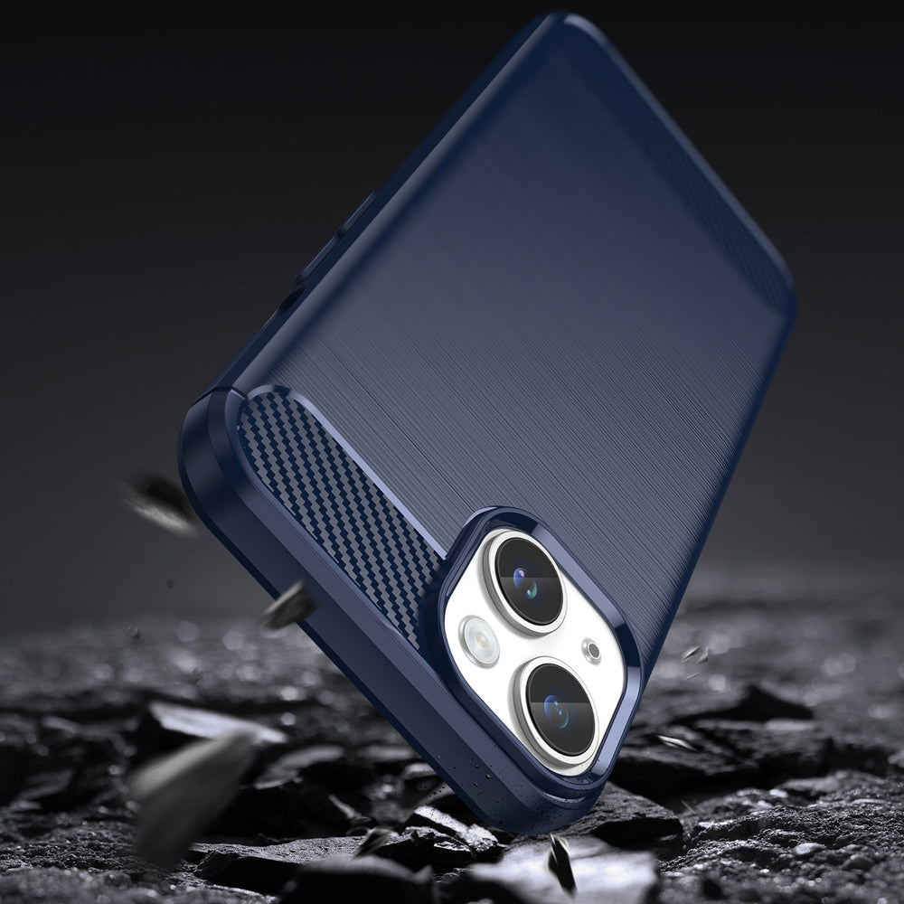 Carbon Case iPhone 14 case fleksibelt gel bagsæde blå