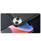 Carbon Case til iPhone 14 Plus Fleksibel gel bagdæksel sort