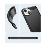 Carbon Case til iPhone 14 Plus Fleksibel gel bagdæksel blå