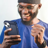 Carbon Case til iPhone 14 Plus Fleksibel gel bagdæksel blå