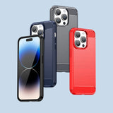 Carbon Case iPhone 14 Pro fleksibelt gel bagsæde sort