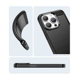 Carbon Case iPhone 14 Pro fleksibelt gel bagsæde sort