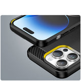 Carbon Case iPhone 14 Pro fleksibelt gel bagsæde sort