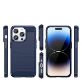 Carbon Case iPhone 14 Pro fleksible gel bagsæde blå