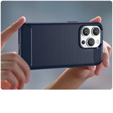 Carbon Case iPhone 14 Pro fleksible gel bagsæde blå