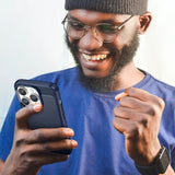 Carbon Case iPhone 14 Pro fleksibelt gel bagsæde blå