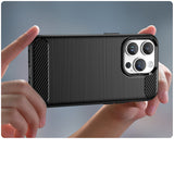 Carbon Case iPhone 14 Pro Max fleksibelt gel bagdæk sort