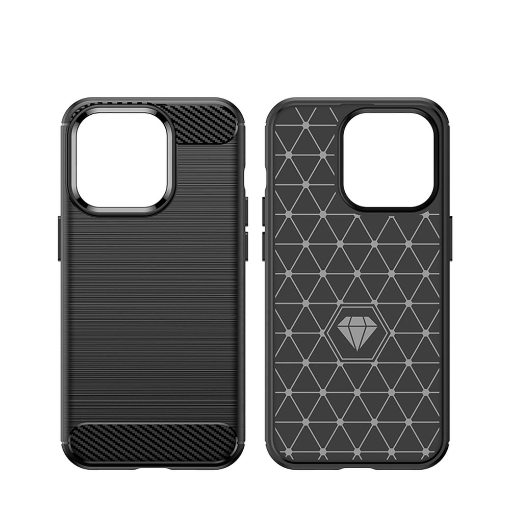Carbon Case til iPhone 14 Pro Max Fleksibel gel bagdækning blå