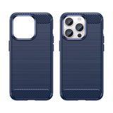 Carbon Case til iPhone 14 Pro Max Fleksibel gel bagdækning blå