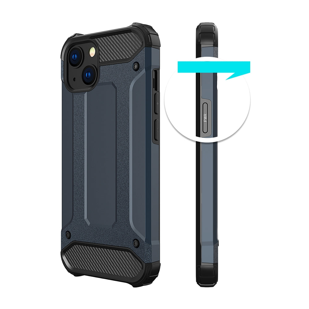 Hybrid Armor case til iPhone 14 Plus pansret hybrid cover blå