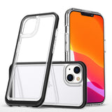 Gennemsigtige 3in1 case til iPhone 14 silikone cover med ramme sort