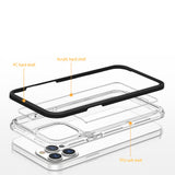 Gennemsigtige 3in1 case til iPhone 14 silikone cover med blå ramme