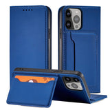 Magnetkort Hylde Hylde til iPhone 14 flip cover tegnebog stativ blå
