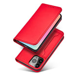 Magnetkort Hylde Hylde til iPhone 14 Plus flip cover tegnebog stativ rød