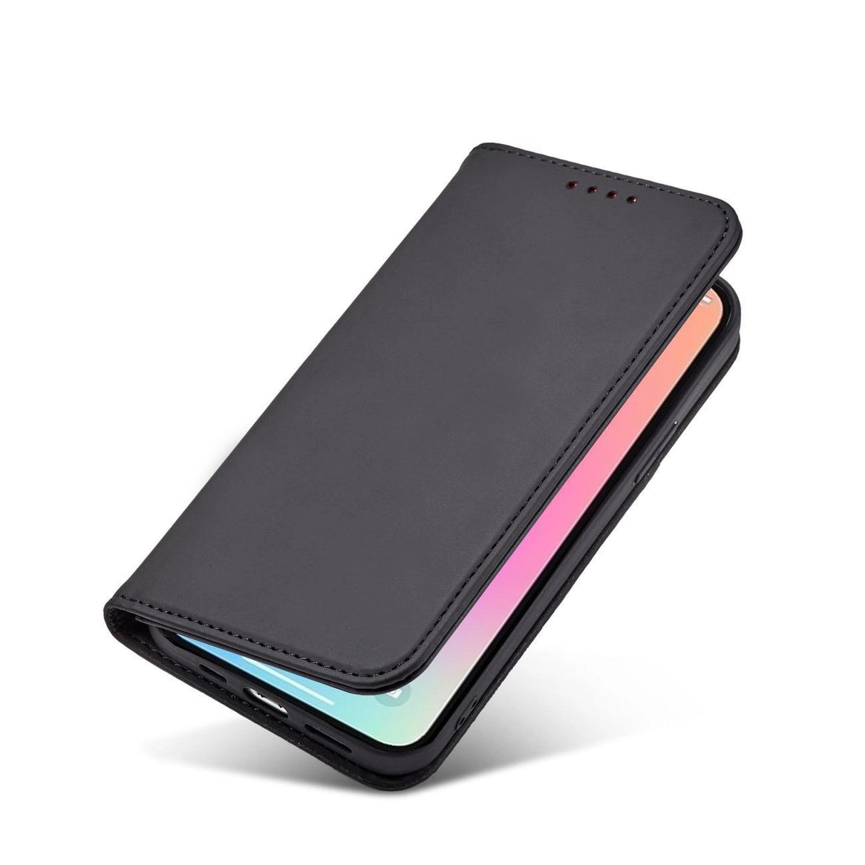 Magnet Card Case Case for iPhone 14 Pro flip cover tegnebog stand sort