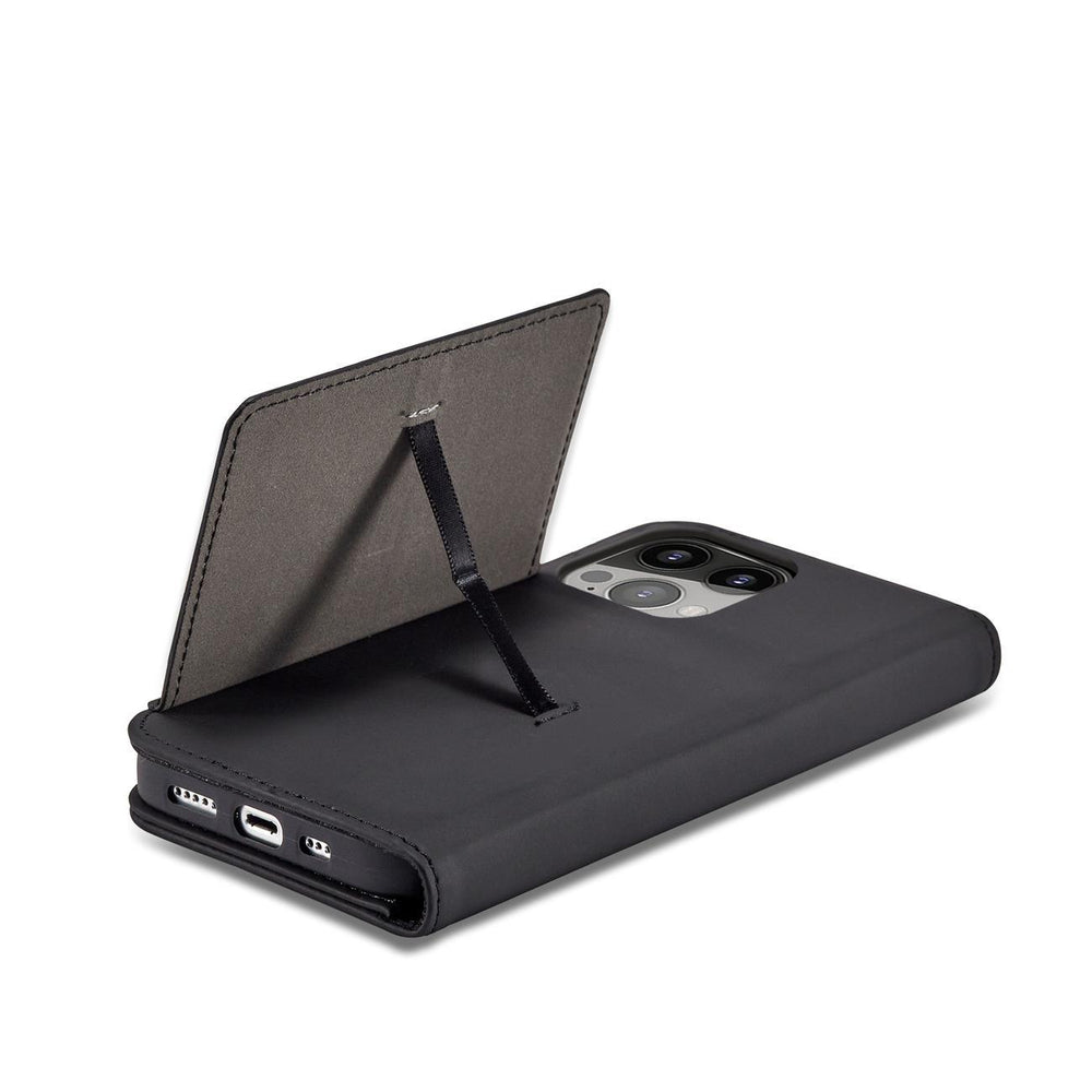 Magnetkort Hylde Hylde til iPhone 14 Pro flip cover tegnebog stand sort